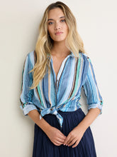 Load image into Gallery viewer, Nic+Zoe Petite Striped Crinkle Shirt