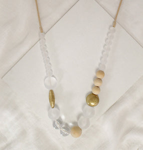 By Chance Long Necklace Wooden beads