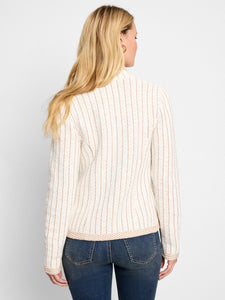 Nic+Zoe Petite Pin Stripe Knit Jacket