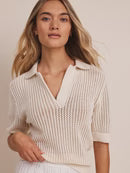 Load image into Gallery viewer, Nic+Zoe Mesh Polo Shirt
