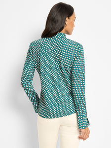 Nic+Zoe Petite Shadow Dot Blouse