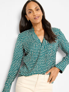 Nic+Zoe Petite Shadow Dot Blouse