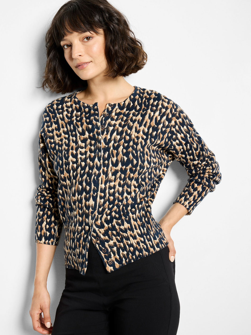 Nic+Zoe Petite Stitch Print Cardigan