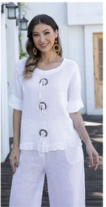 OFV Linen Top with buttons