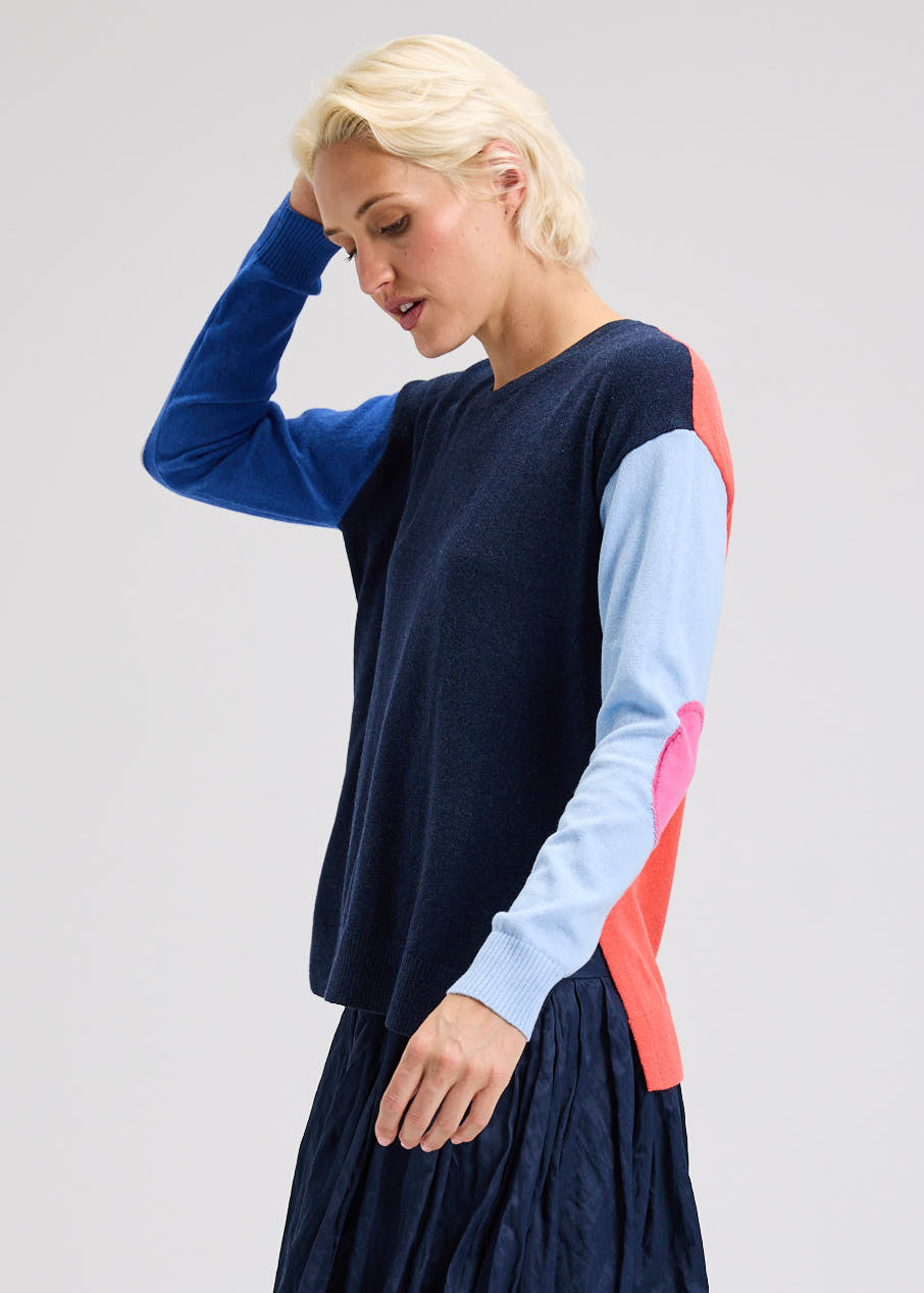 Zaket & Plover Elbow Intarsia Sweater