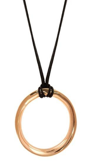 By Chance Long Necklace with Curved Circle