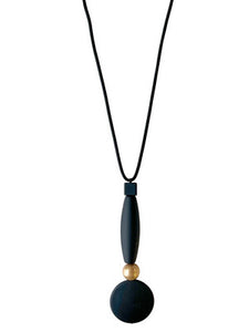 By Chance Long Black Necklace with suede cord