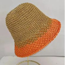 Load image into Gallery viewer, Pathz 2 Tone Straw Bucket Hat
